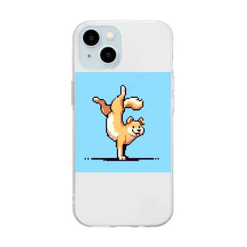 逆立ちしている犬 Soft Clear Smartphone Case