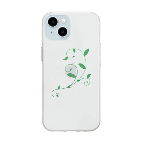 植物模様 Soft Clear Smartphone Case
