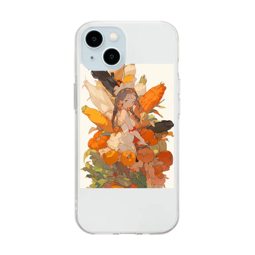 野菜娘　なでしこ1478 Soft Clear Smartphone Case