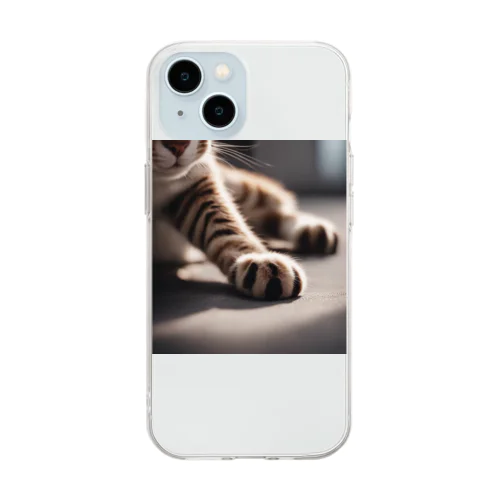 バランスをとっている猫 Soft Clear Smartphone Case