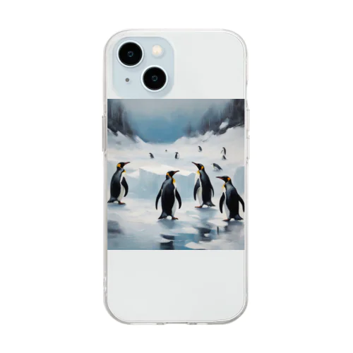 共存を目指すペンギン Soft Clear Smartphone Case