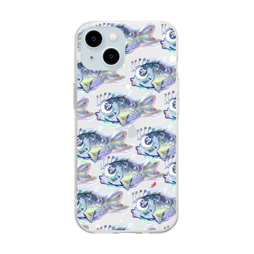 オラ真鯵🐟(大漁ver.) Soft Clear Smartphone Case