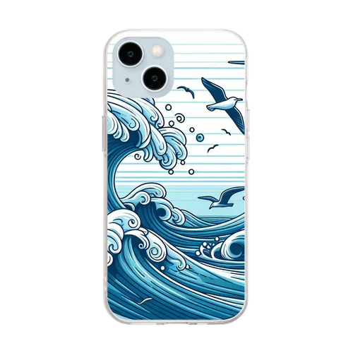 かもめと海 Soft Clear Smartphone Case