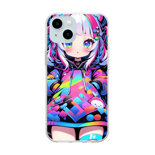 カラフルGirl Soft Clear Smartphone Case