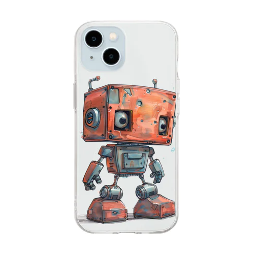 レトロ戦闘ロボットＬ Soft Clear Smartphone Case