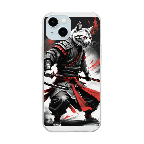 サムライ猫パート1[SAMURAI　CAT] Soft Clear Smartphone Case