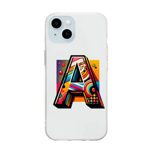 アルファベットのA Soft Clear Smartphone Case