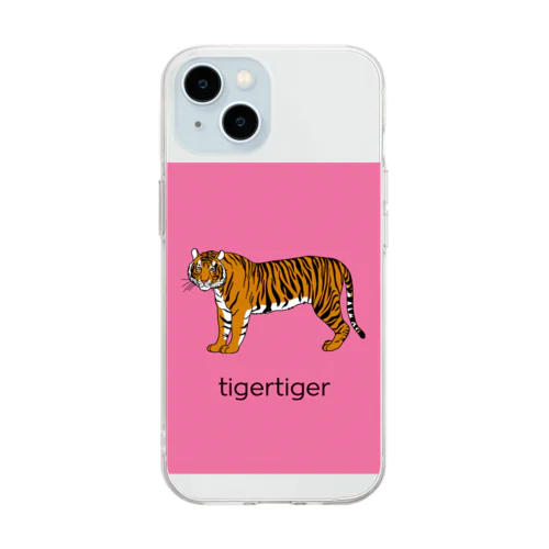  tigertiger ピンク Soft Clear Smartphone Case