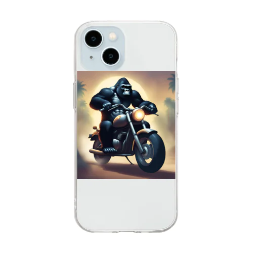 バイクを盗んで走り出すゴリラ Soft Clear Smartphone Case