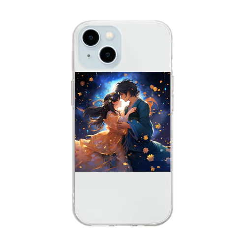 七夕の夜彦星と織り姫　なでしこ1478 Soft Clear Smartphone Case