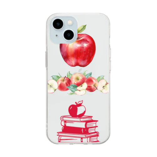 りんごと本　知恵の実 Soft Clear Smartphone Case