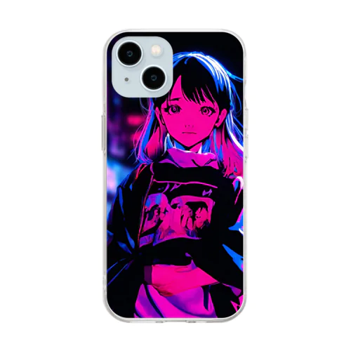  #Neon shibuya Soft Clear Smartphone Case