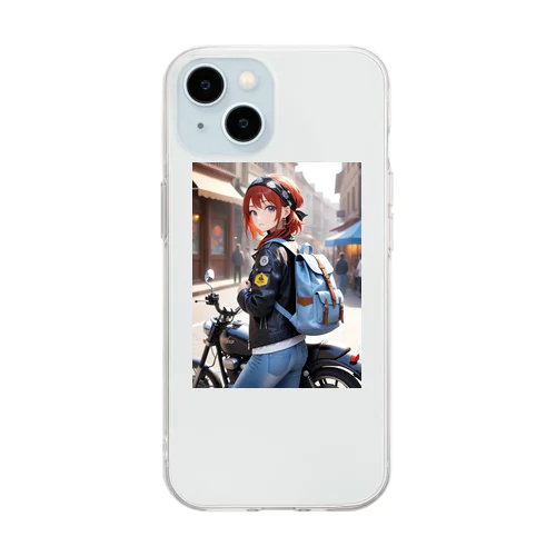 バイク女子そら Soft Clear Smartphone Case