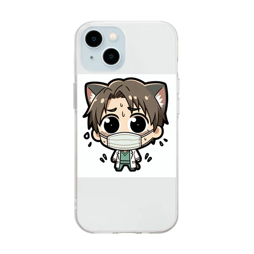 歯ブラシ猫 Soft Clear Smartphone Case