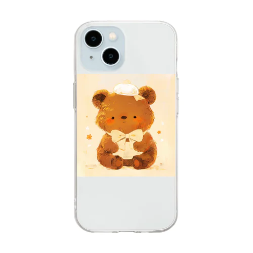 帽子をかぶった可愛い子供クマ Marsa 106 Soft Clear Smartphone Case