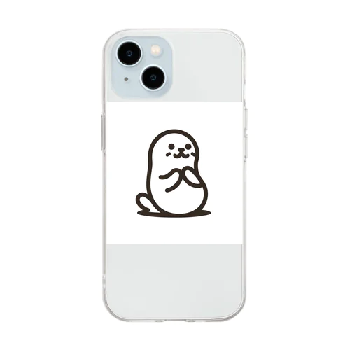 お願いアザラシ Soft Clear Smartphone Case