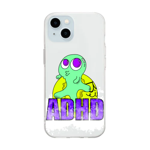 Character logo 『ADHD』 Soft Clear Smartphone Case