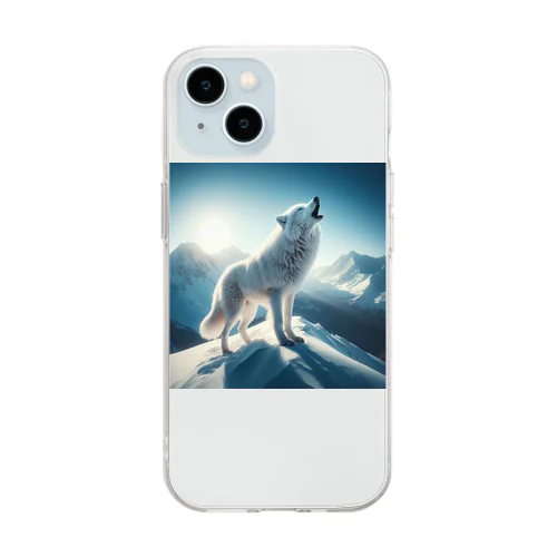 狼の遠吠え Soft Clear Smartphone Case