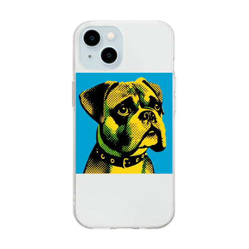 カラフル犬 Soft Clear Smartphone Case