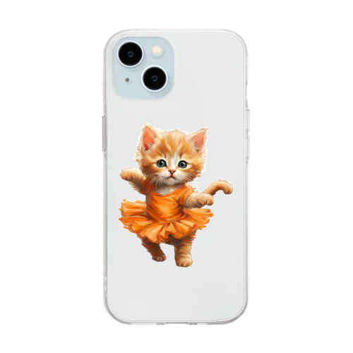バレリーナ子猫 Soft Clear Smartphone Case