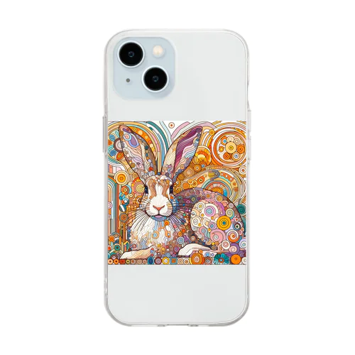 クリムトウサギ Soft Clear Smartphone Case