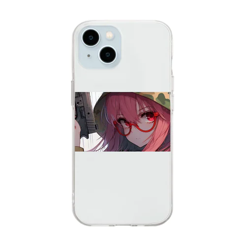 ミリタリAIパーカー女子ともちゃん💕 Soft Clear Smartphone Case