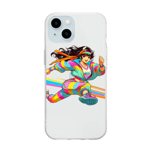 80’sジョギング少女① Soft Clear Smartphone Case