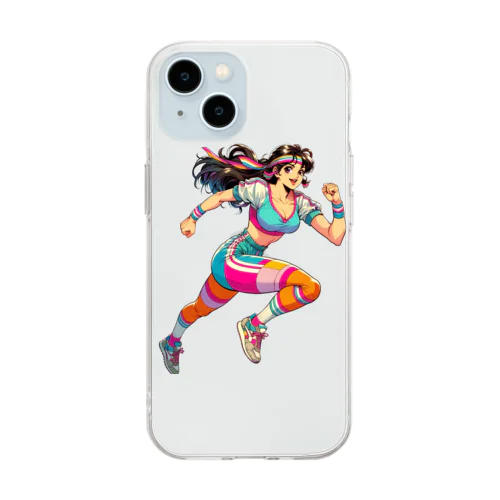 80’sジョギング少女② Soft Clear Smartphone Case