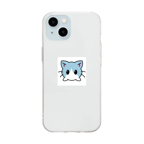 無口な猫ちゃん Soft Clear Smartphone Case