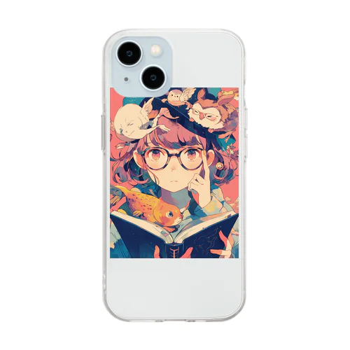 少女と読書週間　なでしこ1478 Soft Clear Smartphone Case