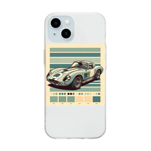 レトロなスポーツカー Soft Clear Smartphone Case