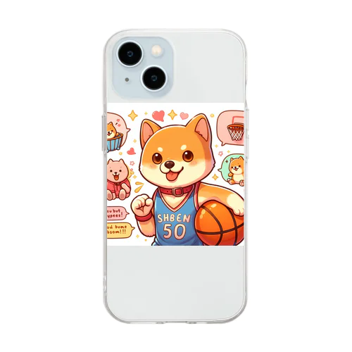 バスケットボール犬　SHBEN Soft Clear Smartphone Case