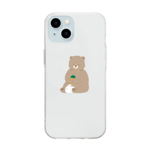 ぼくたちなかよし【くまとうさぎ】 Soft Clear Smartphone Case