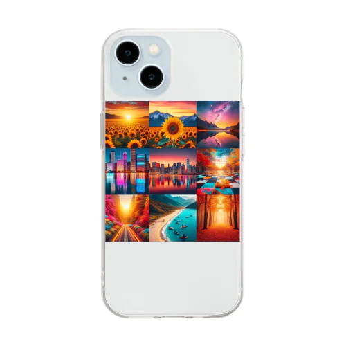 カラフル背景 Soft Clear Smartphone Case