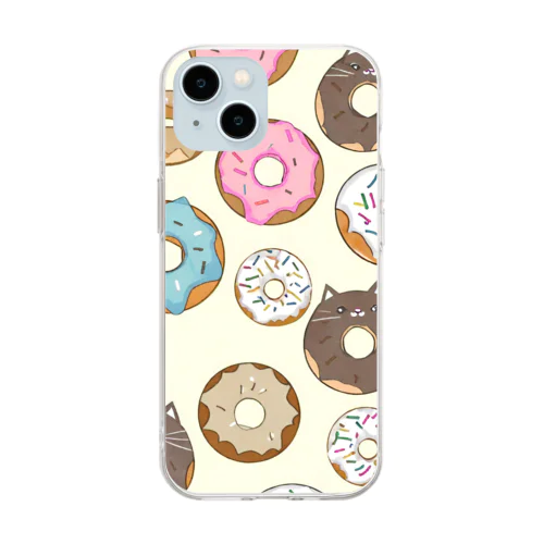 ドーナツ、時々ネコドーナツ Soft Clear Smartphone Case