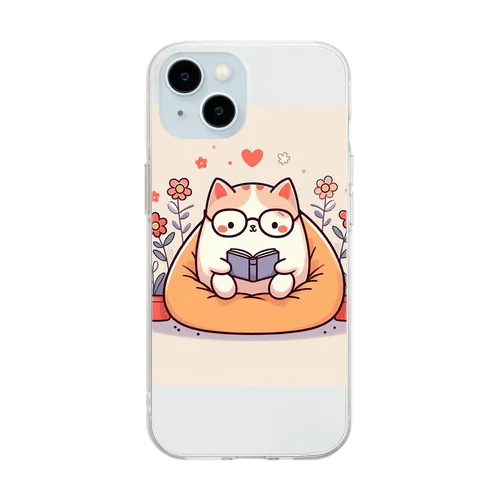 読書にゃんこ🐱📖 Soft Clear Smartphone Case