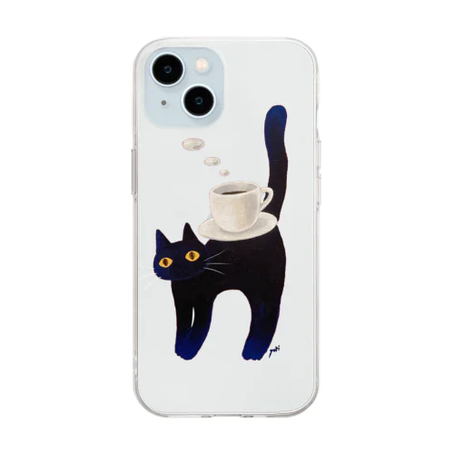 kuroneko  黒猫コーヒー Soft Clear Smartphone Case