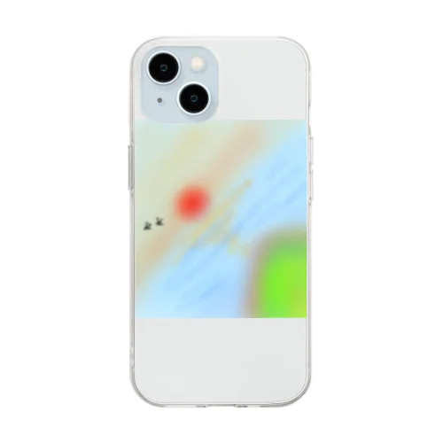 夕焼けと海 Soft Clear Smartphone Case