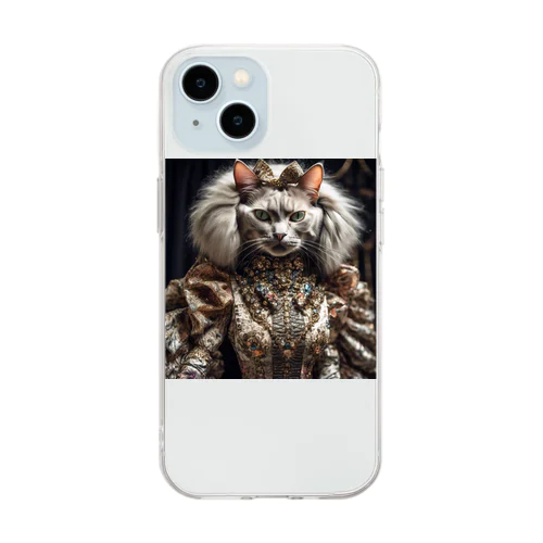 猫王国の王様猫 Soft Clear Smartphone Case