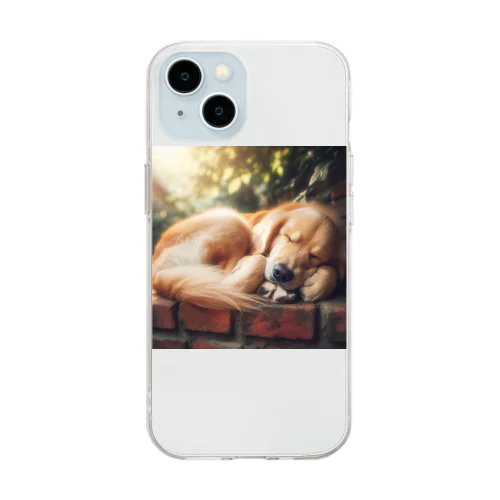 犬がぐっすり眠っている姿、超キュート！🐶💤 Soft Clear Smartphone Case