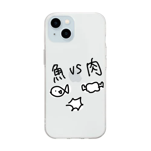 魚 vs 肉 Soft Clear Smartphone Case