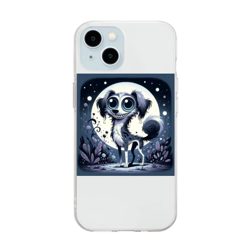 不気味で可愛い犬001 Soft Clear Smartphone Case