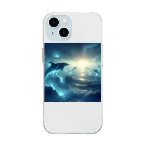 神秘的なイルカ Soft Clear Smartphone Case