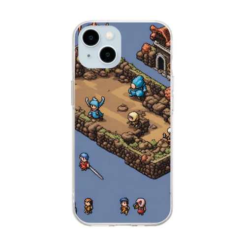 レトロゲードット絵ファミコン3 Soft Clear Smartphone Case