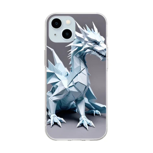 ドラゴン　折り紙18 Soft Clear Smartphone Case