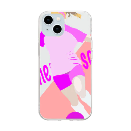 women’s soccer スターフォワード Soft Clear Smartphone Case