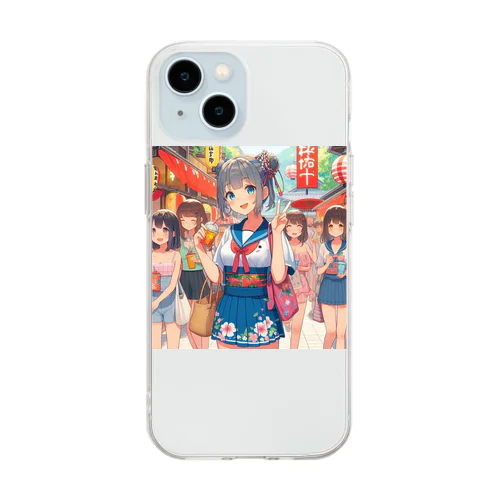 夏祭り Soft Clear Smartphone Case