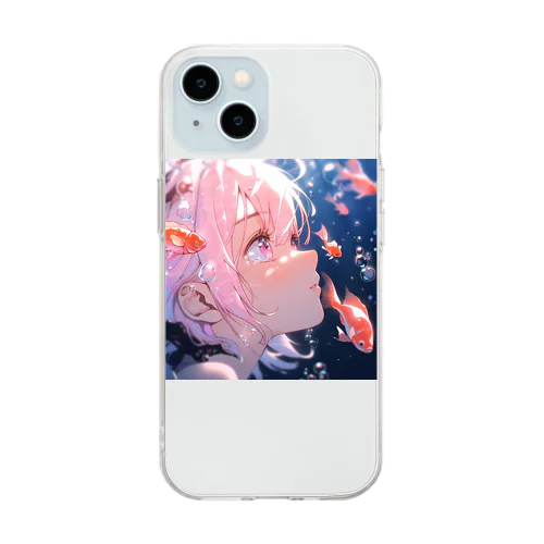 深海の涙 Soft Clear Smartphone Case