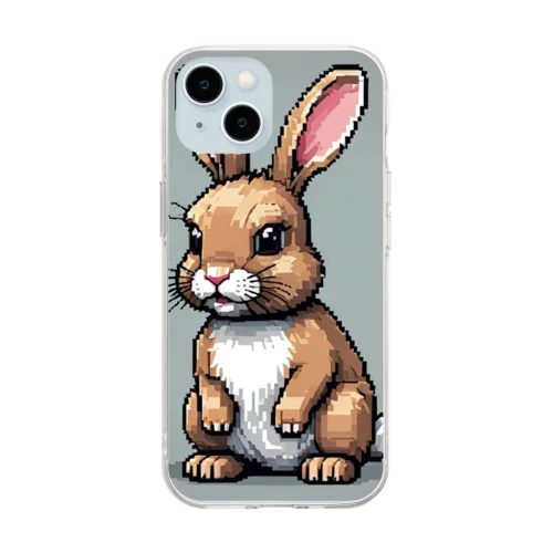 ドット絵ウサギ Soft Clear Smartphone Case