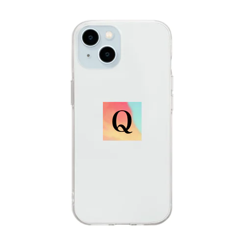 QUEEN'S RUSHのQブラック Soft Clear Smartphone Case
